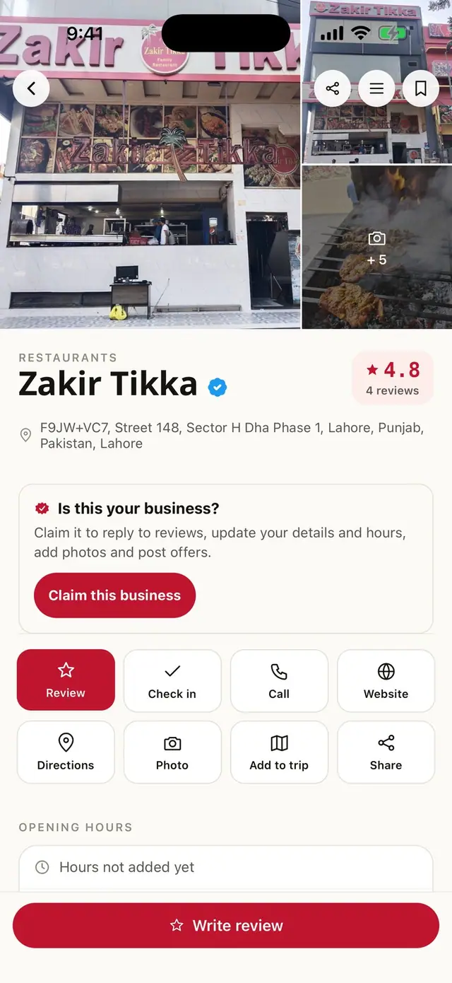 Mulk app on iPhone: Zakir Tikka’s page, rated 4.8
